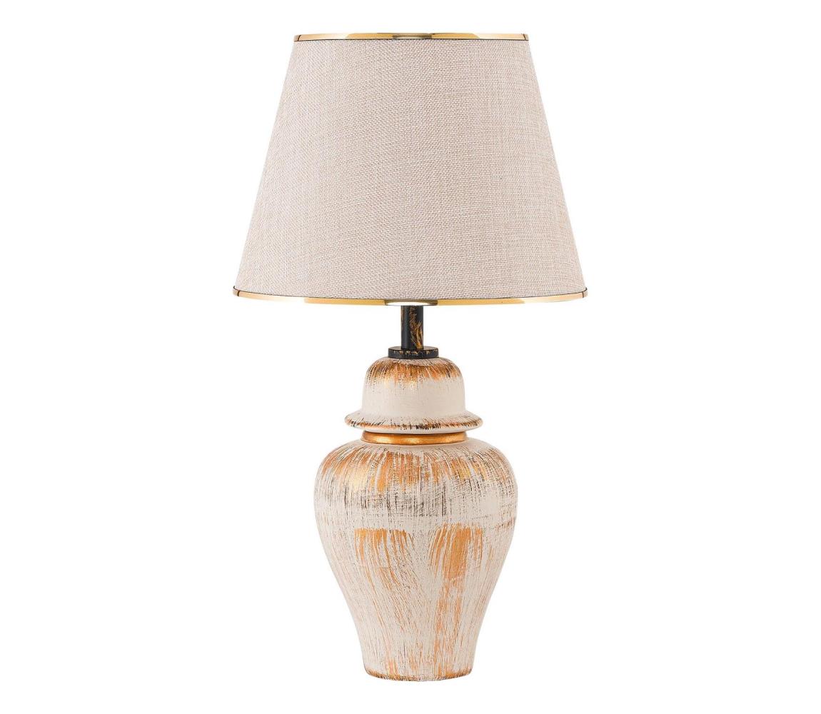 Donoci Stolná lampa RAMZES 1xE27/40W/230V krémová/zlatá 687HMY2118