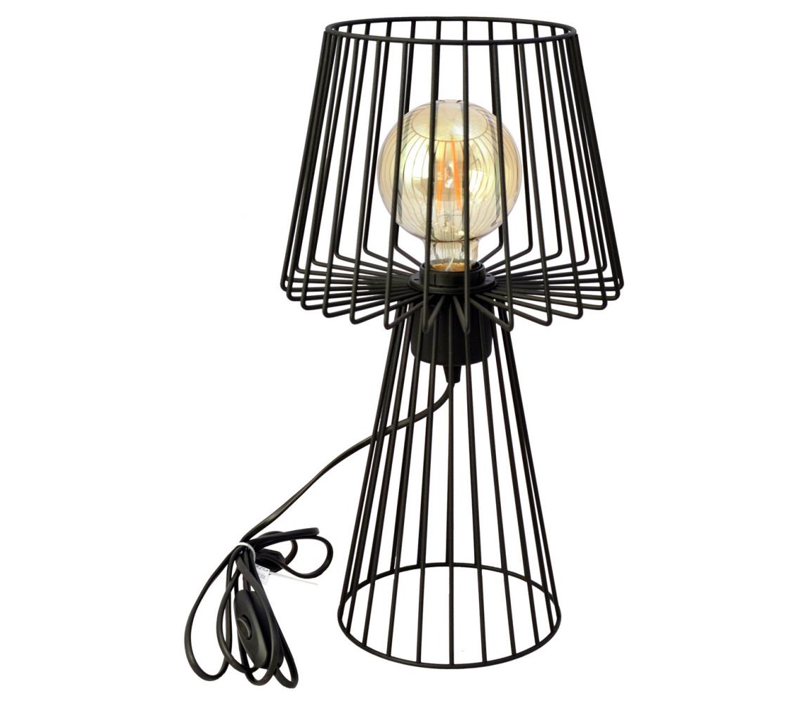 Donoci Stolná lampa TORRI 1xE27/15W/230V čierna