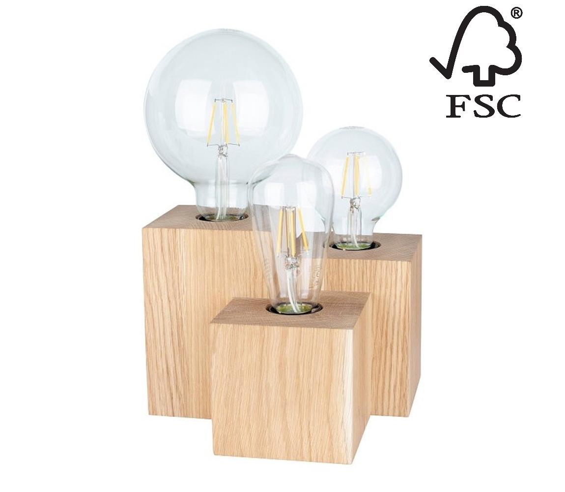 Donoci Stolná lampa VINCENT 3xE27/15W/230V dub