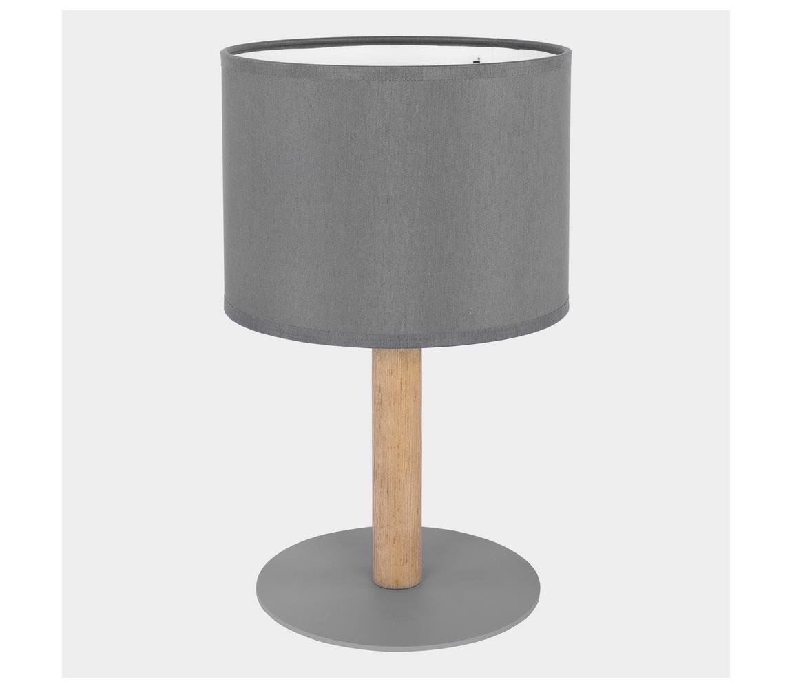 Donoci Stolná lampička DEVA 1xE27/15W/230V šedá/drevo