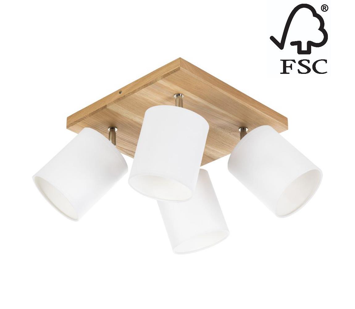 Donoci Stropné bodové svietidlo APRILLIA 4xE27/25W/230V dub/biela