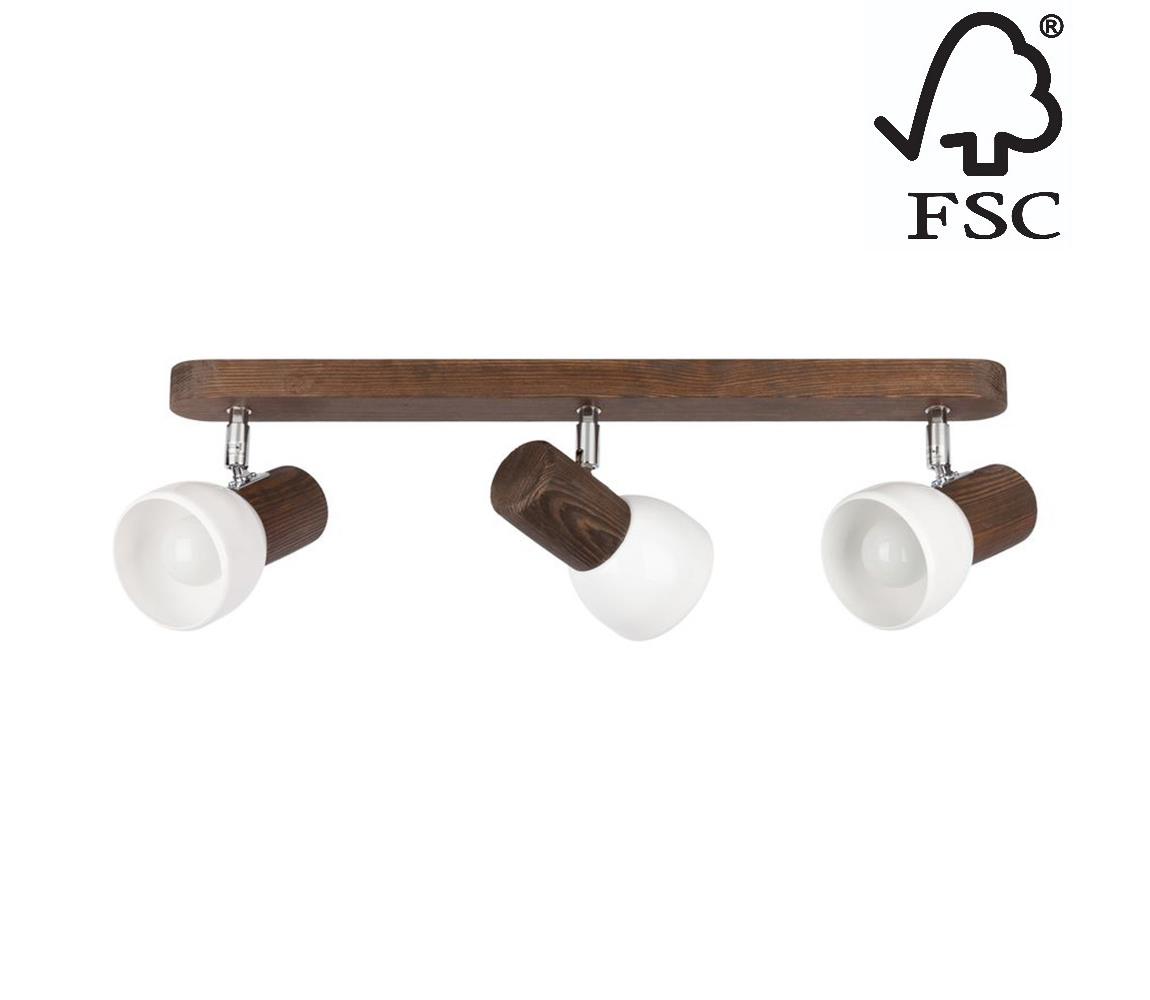 Donoci Stropné bodové svietidlo NEL 3xE27/15W/230V borovica