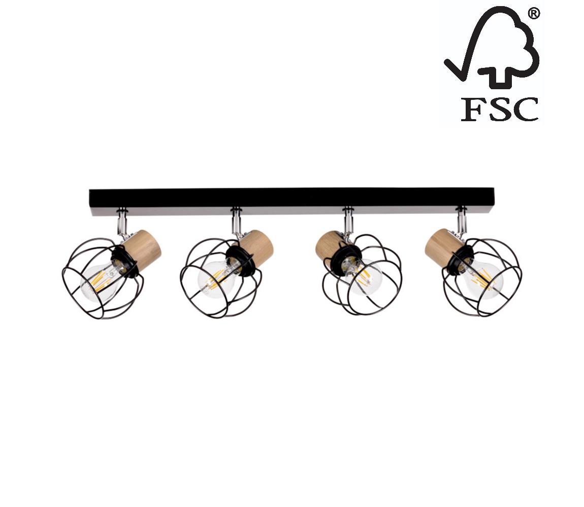 Donoci Stropné bodové svietidlo PHIPHI 4xE27/60W/230V dub