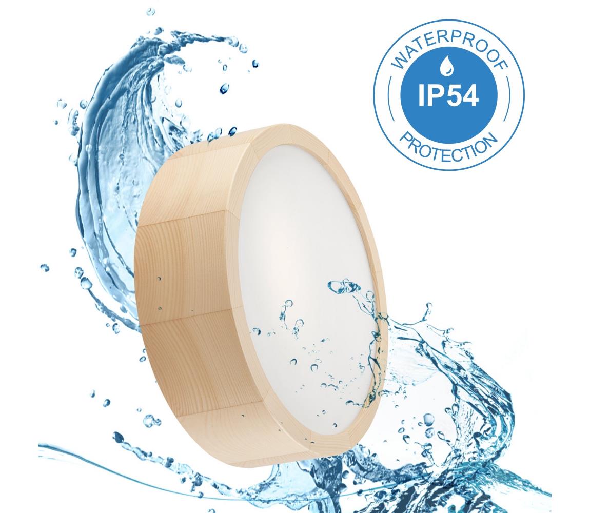 Donoci Stropné kúpeľňové svietidlo NATURAL 2xE27/15W/230V IP54 borovica pr. 27 cm