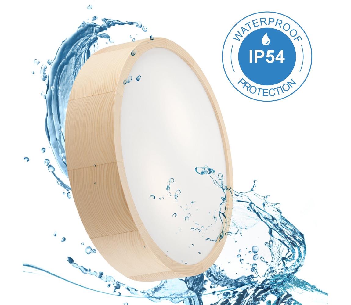 Donoci Stropné kúpeľňové svietidlo NATURAL 3xE27/15W/230V IP54 borovica Ø37 cm