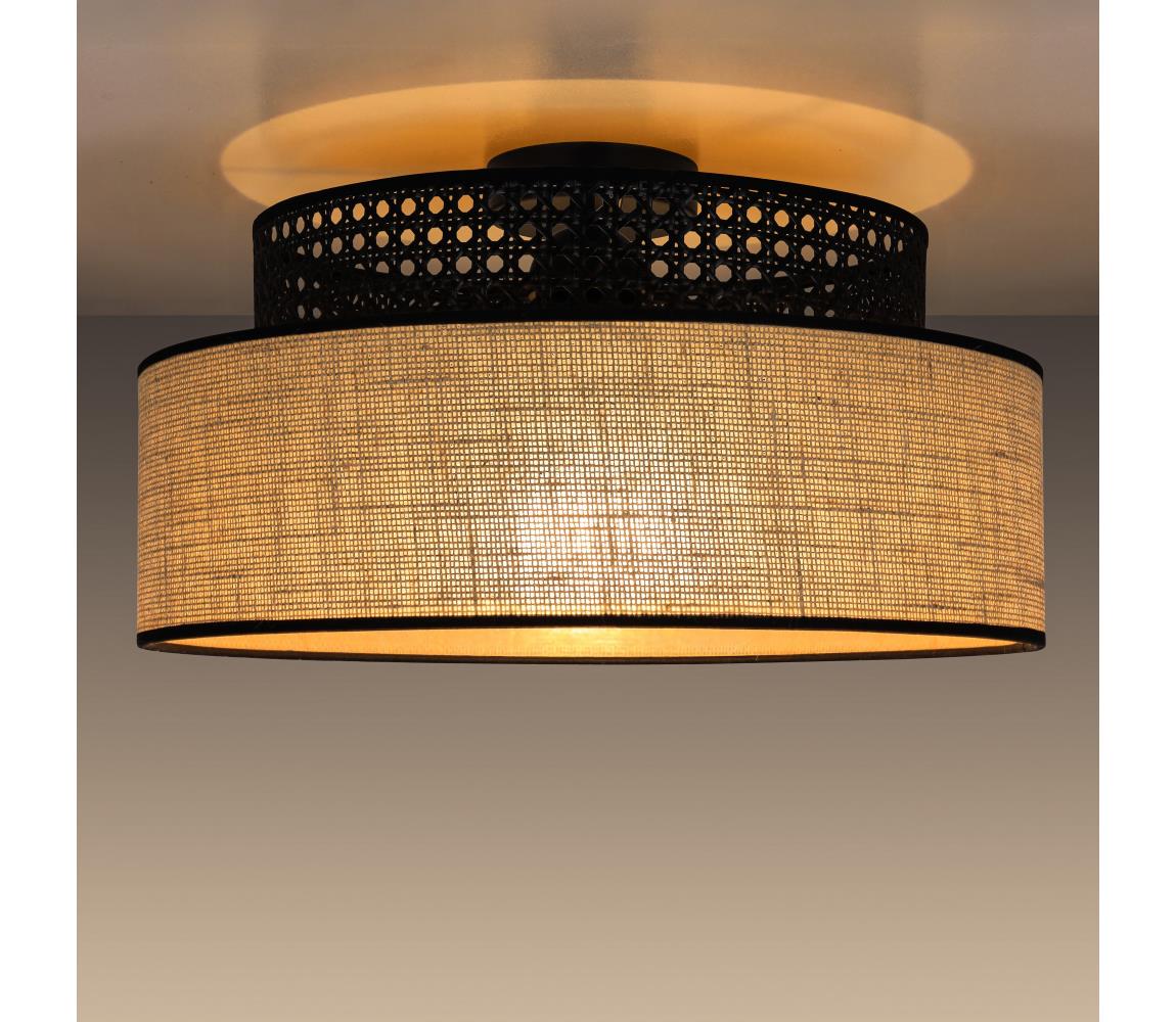 Donoci Stropné svietidlo BOHO 1xE27/60W/230V pr. 40 cm čierna/ratan