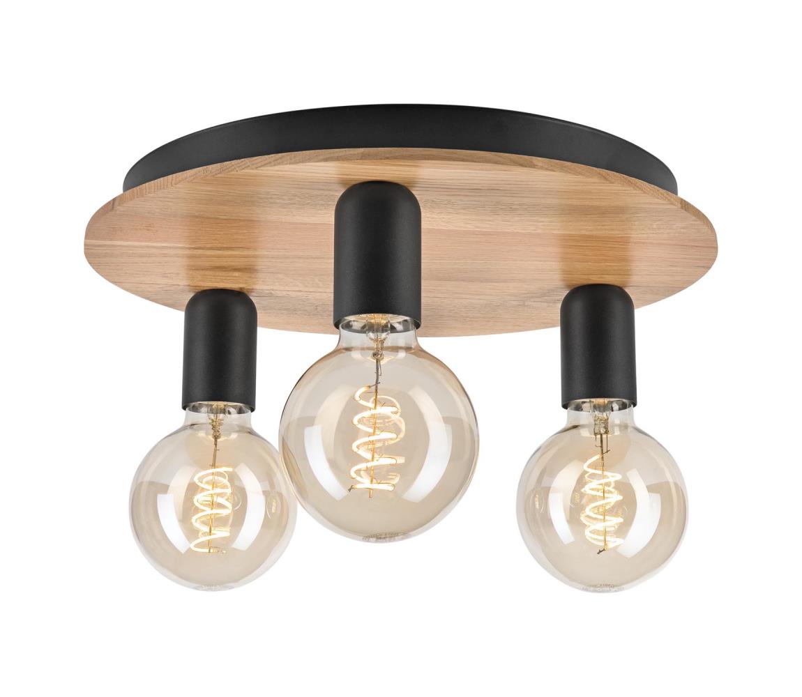 Donoci Stropné svietidlo DUSTY 3xE27/15W/230V pr. 34 cm dub/čierna