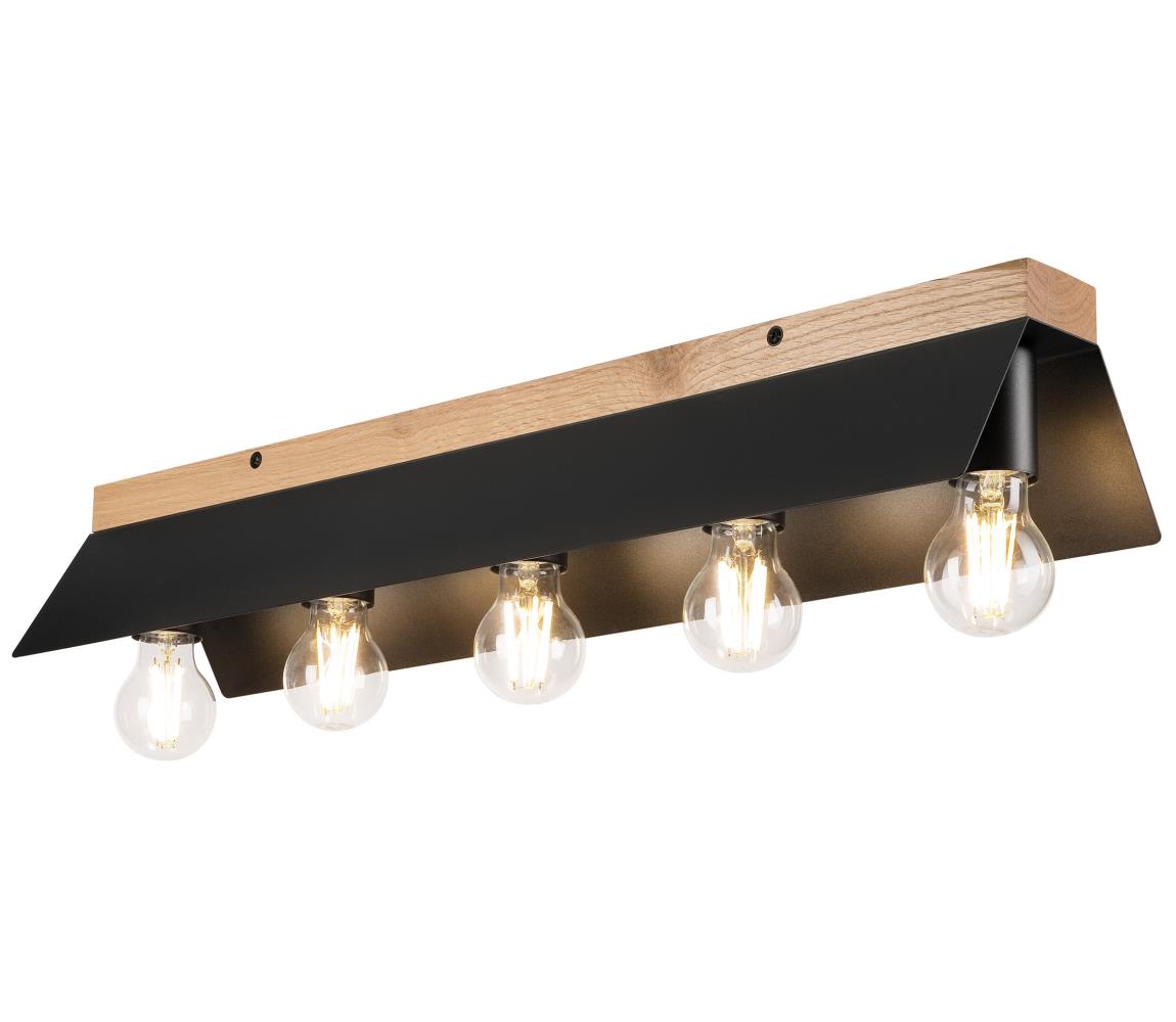 Donoci Stropné svietidlo ESME 5xE27/15W/230V čierna/dub