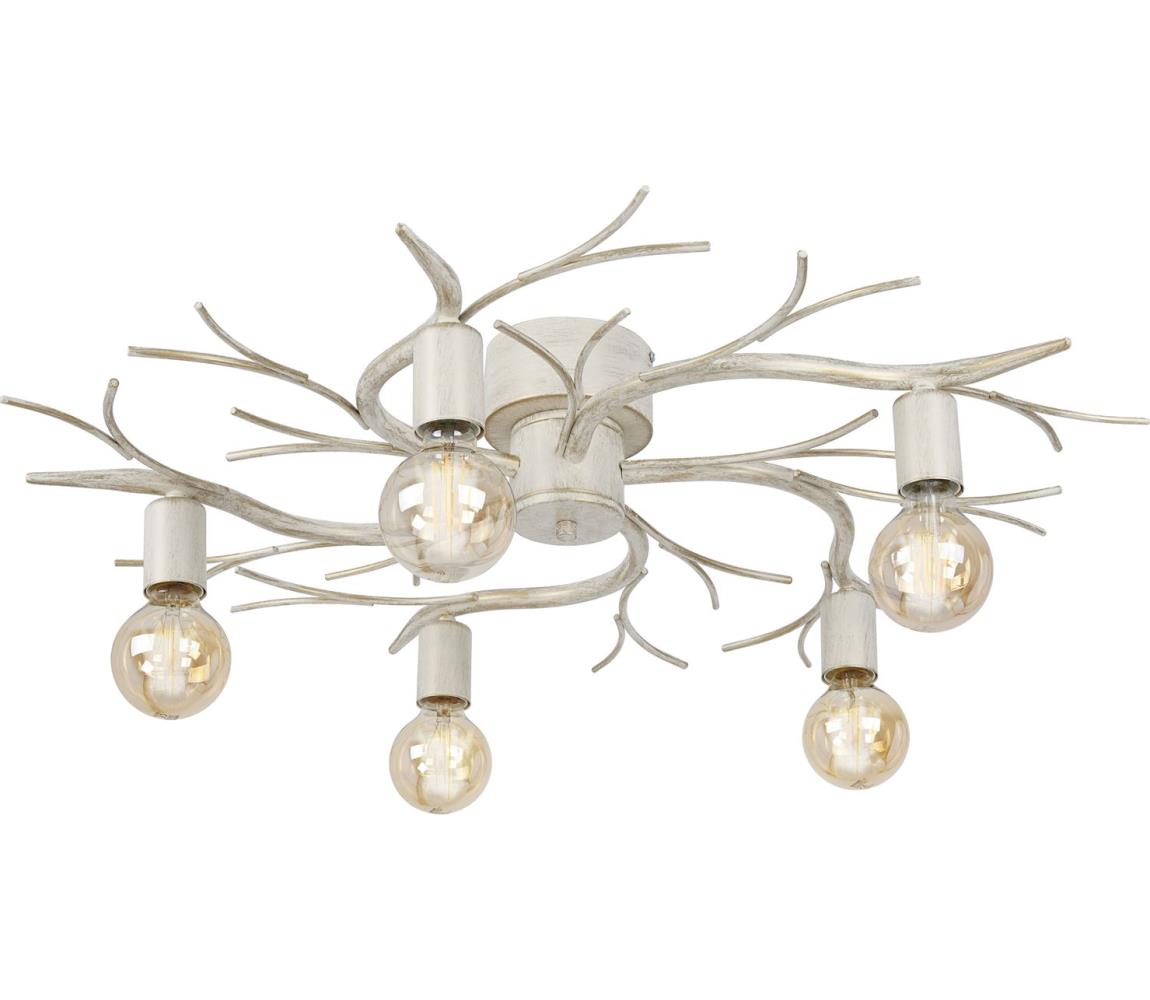 Donoci Stropné svietidlo GARNISH 5xE27/15W/230V biela/patina