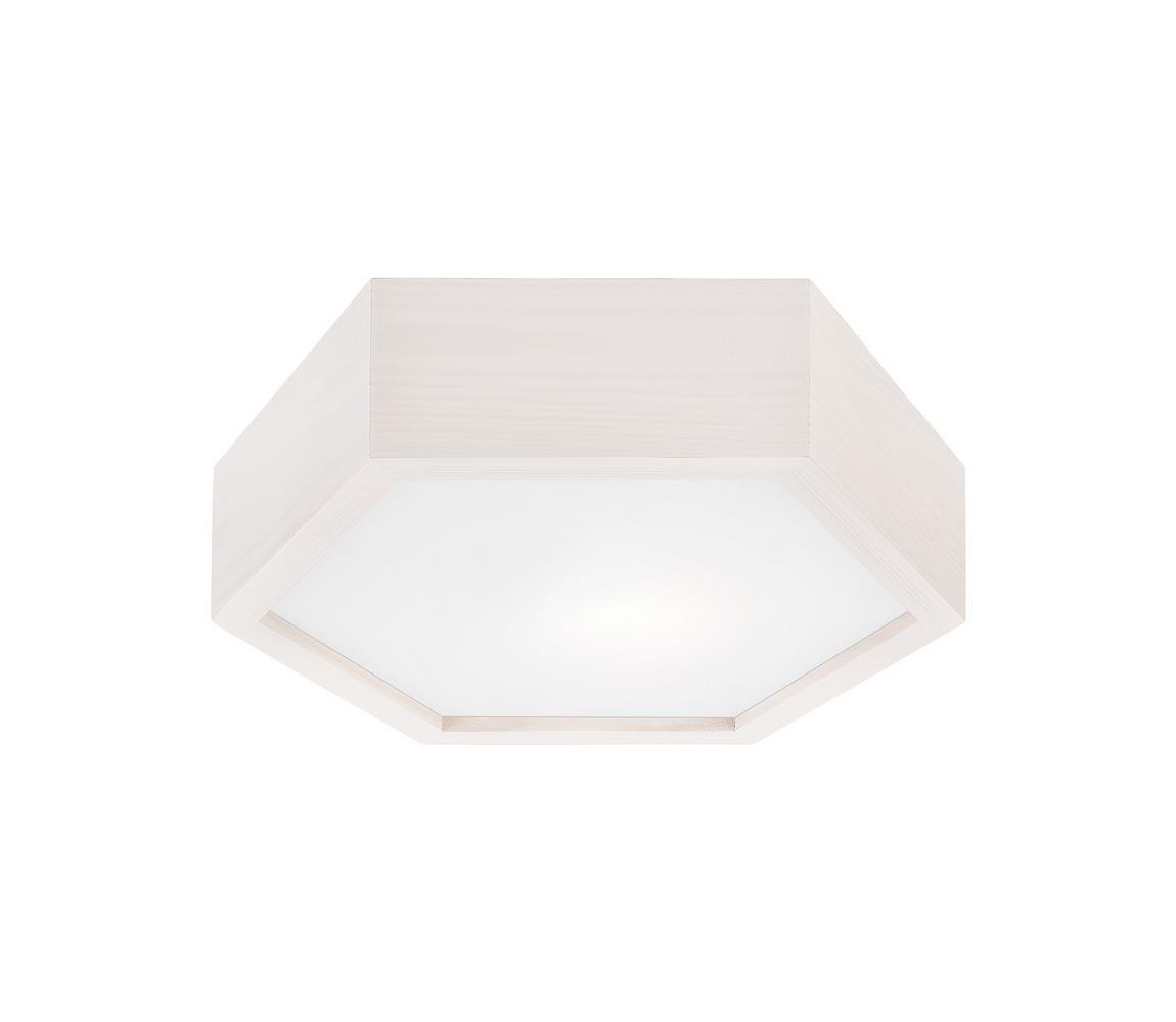 Donoci Stropné svietidlo HEX 1xE27/60W/230V pr. 32 cm borovica biela