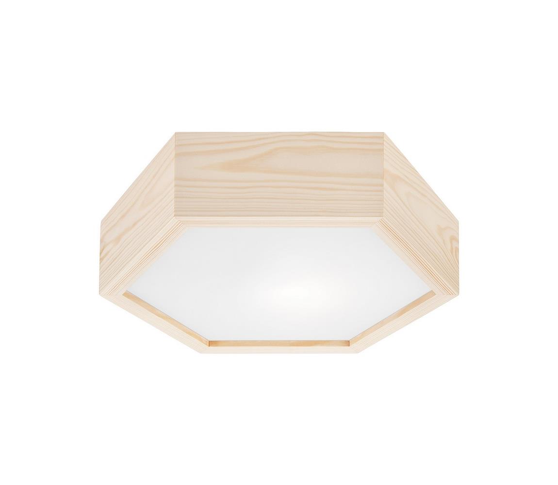 Donoci Stropné svietidlo HEX NATURAL 1xE27/60W/230V pr. 32 cm borovica