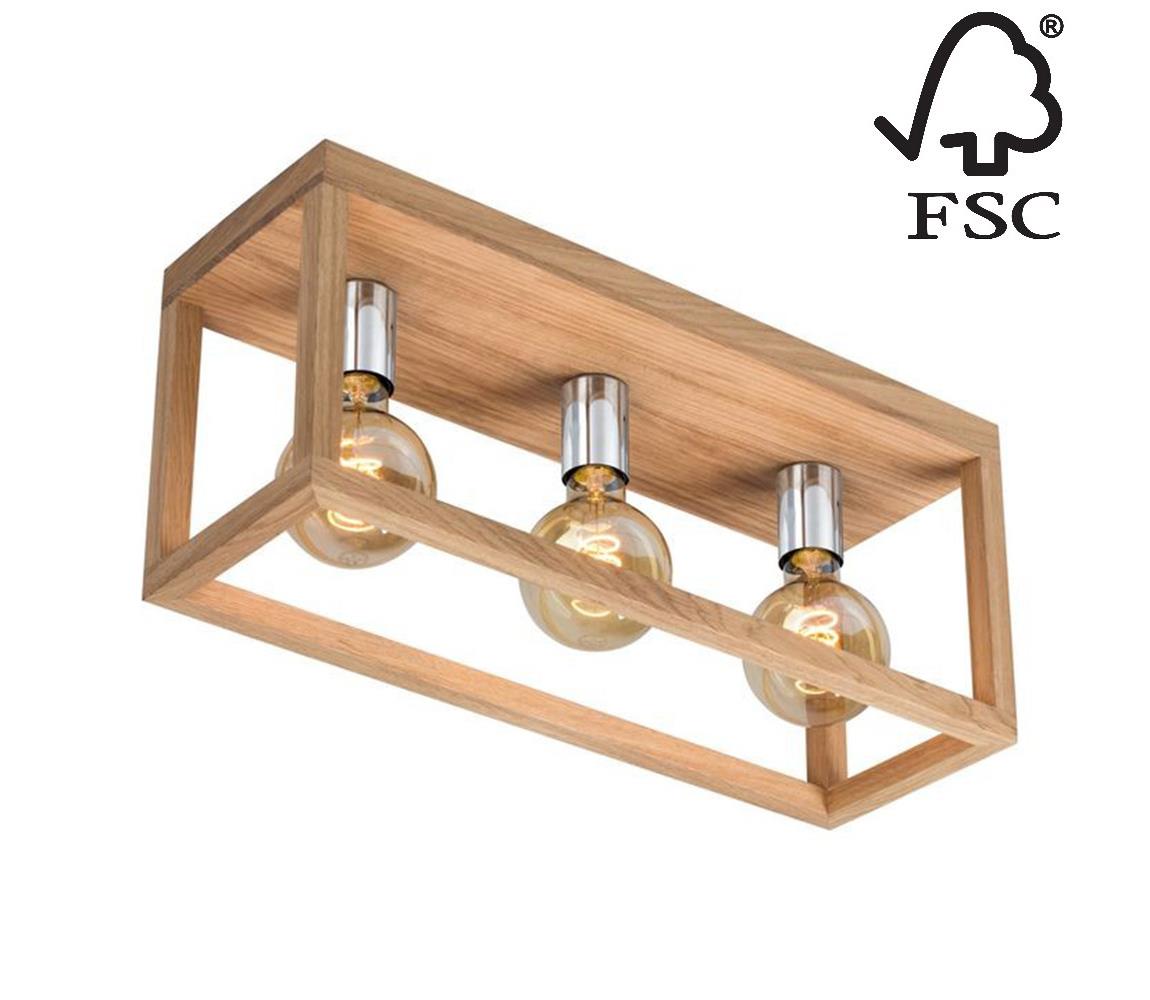 Donoci Stropné svietidlo KAGO 3xE27/60W/230V matný dub