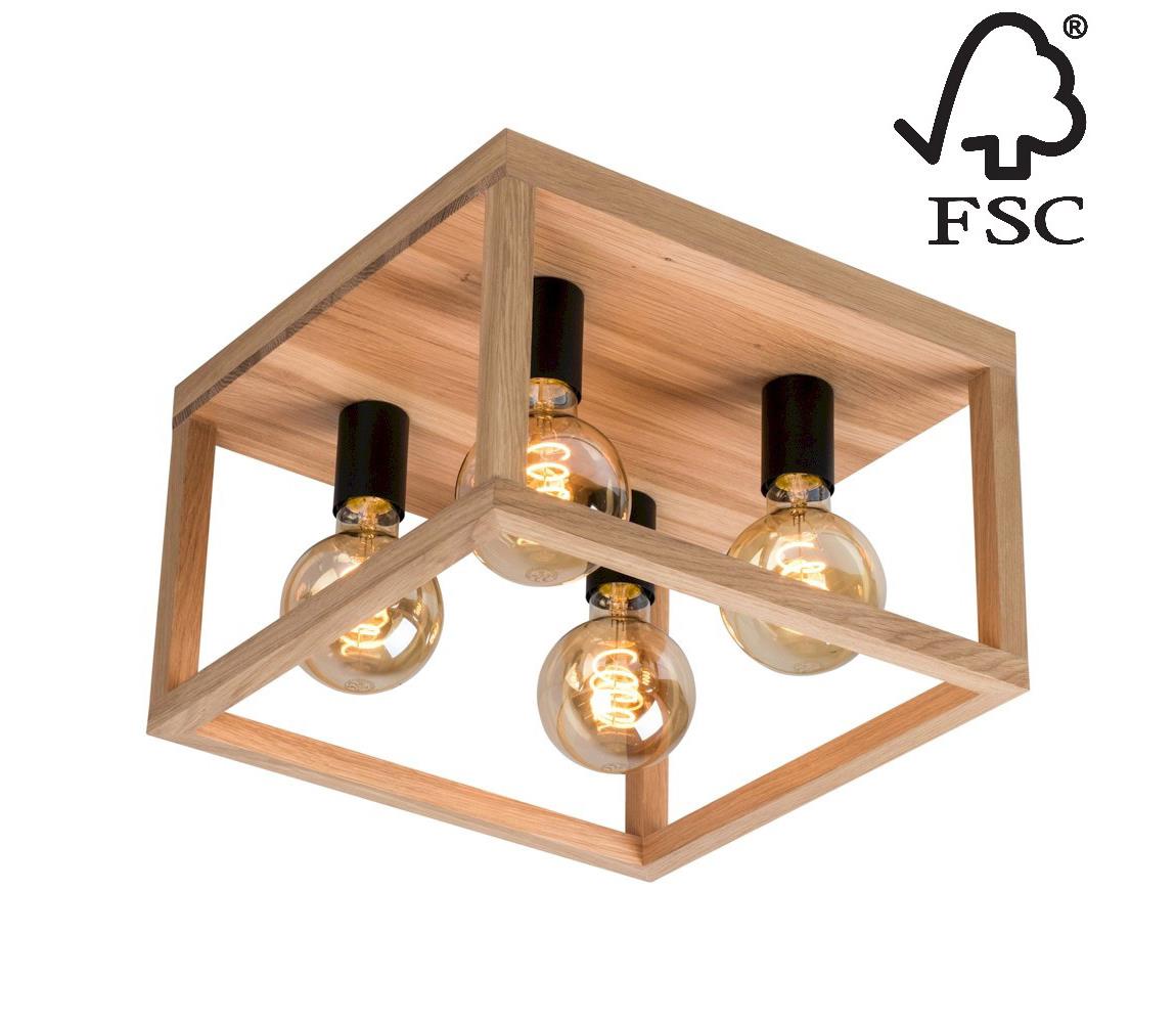 Donoci Stropné svietidlo KAGO 4xE27/60W/230V matný dub