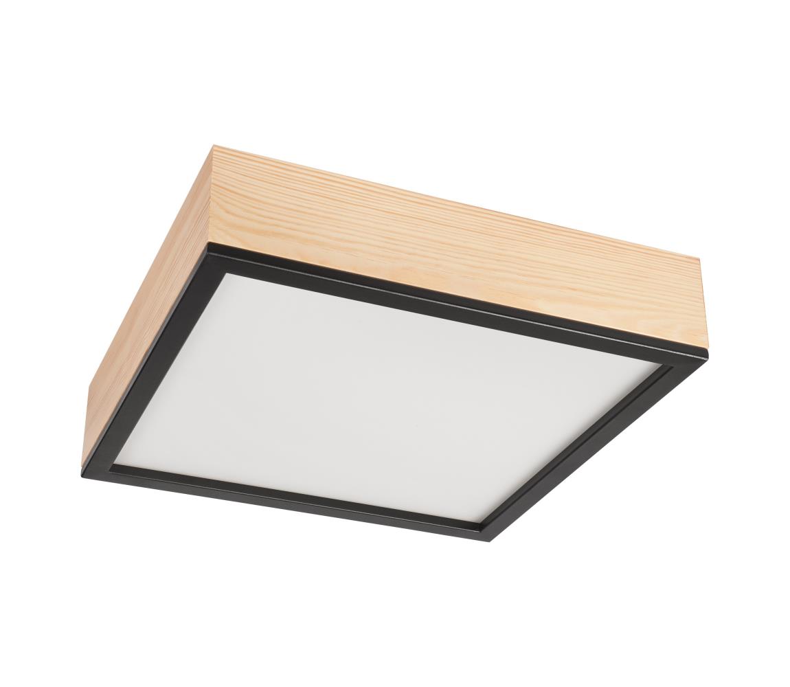 Donoci Stropné svietidlo NATURAL SQUARE 4xE27/15W/230V 39x39 cm borovica/čierna