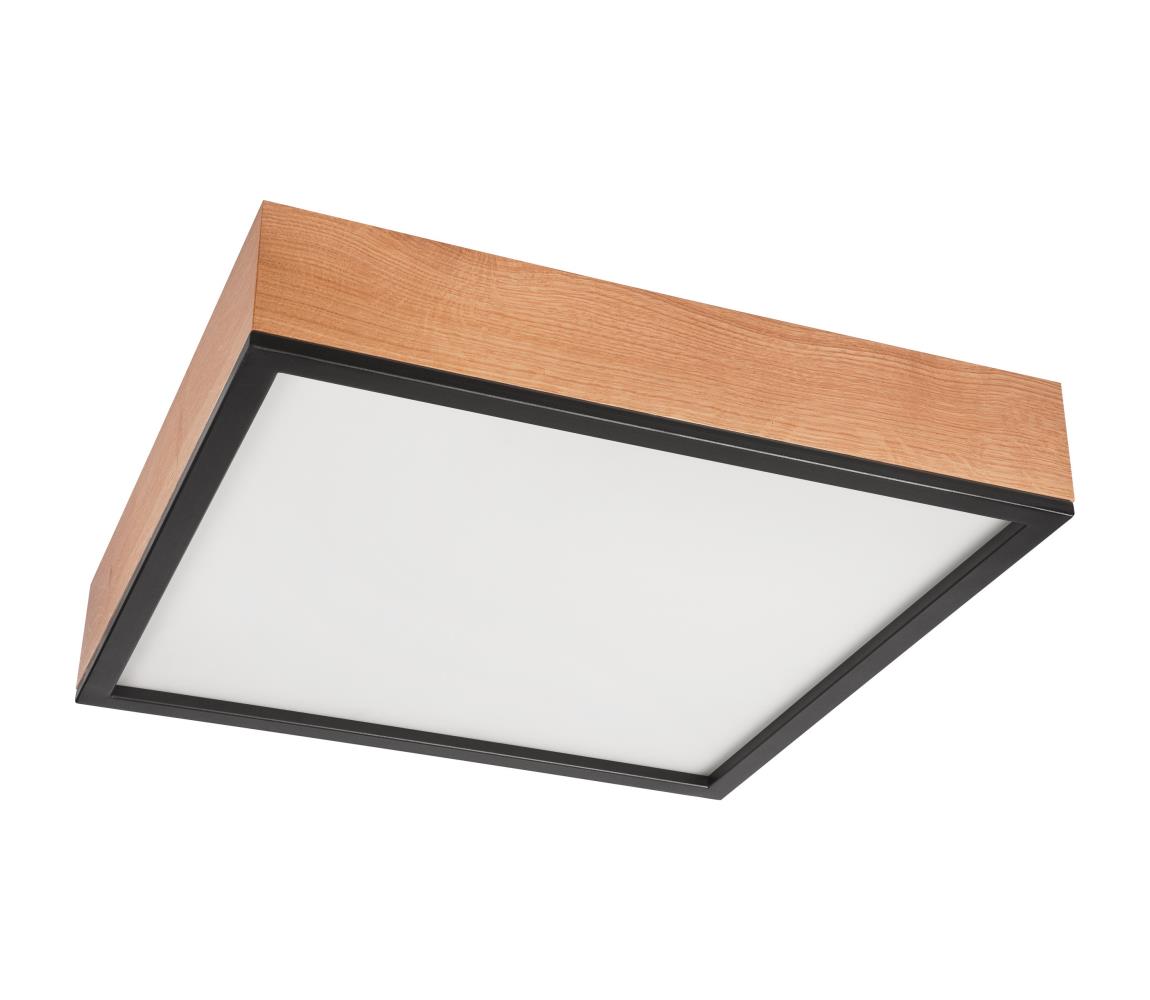 Donoci Stropné svietidlo OAK SQUARE 4xE27/15W/230V 48x48 cm dub/čierna
