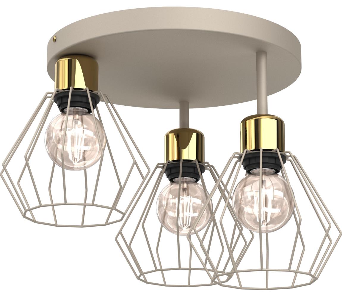 Donoci Stropné svietidlo PARKLA 3xE27/15W/230V béžová/zlatá