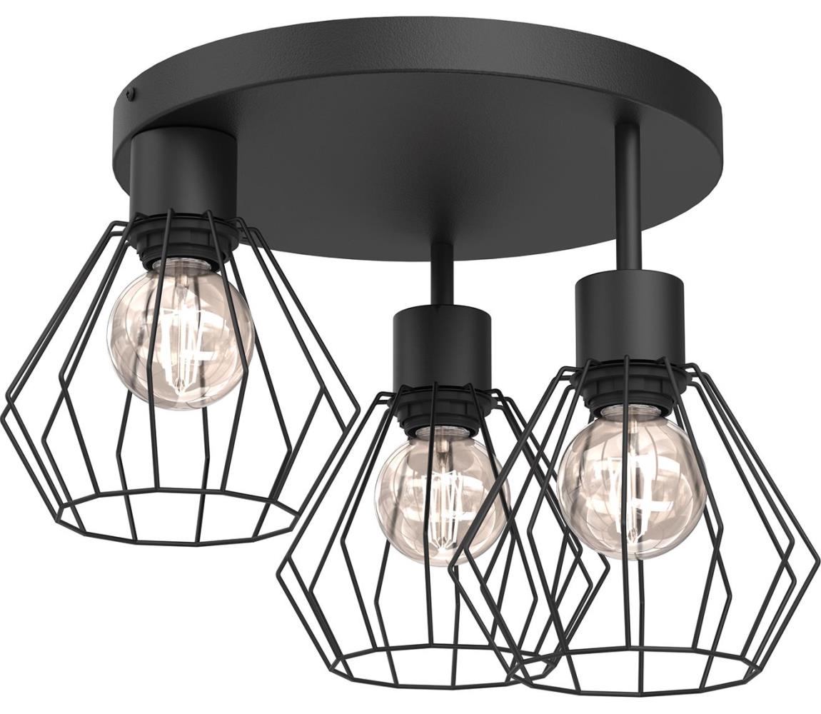 Donoci Stropné svietidlo PARKLA 3xE27/15W/230V čierna