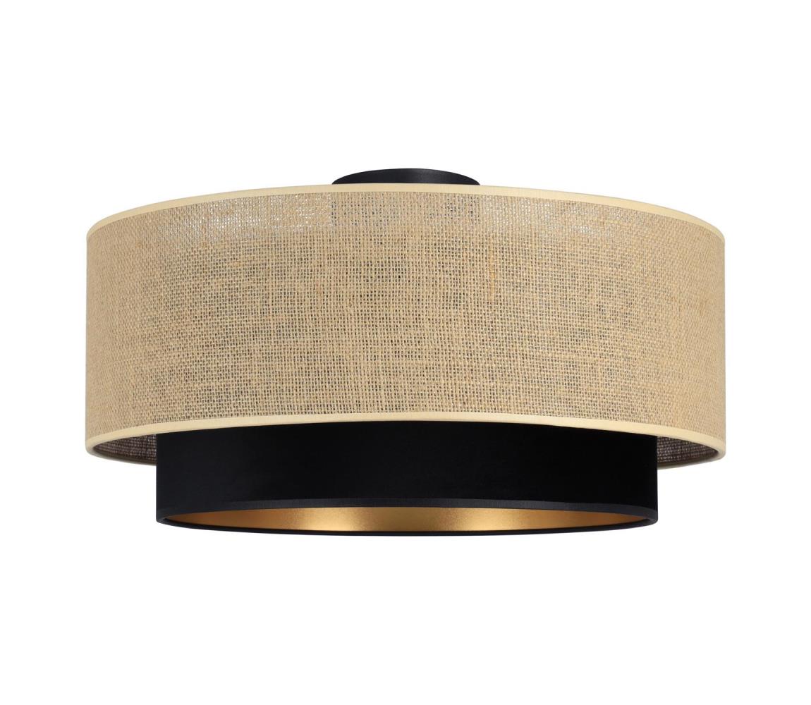 Donoci Stropné svietidlo SARTA 1xE27/60W/230V pr. 45 cm čierna/juta H0197