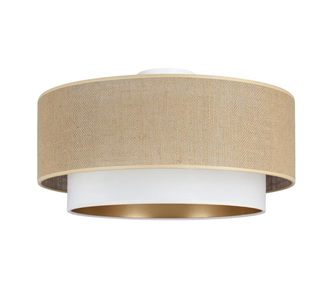 Donoci Stropné svietidlo SARTA 1×E27, 60 W, 230 V, priemer 45 cm, biela/juta H0188