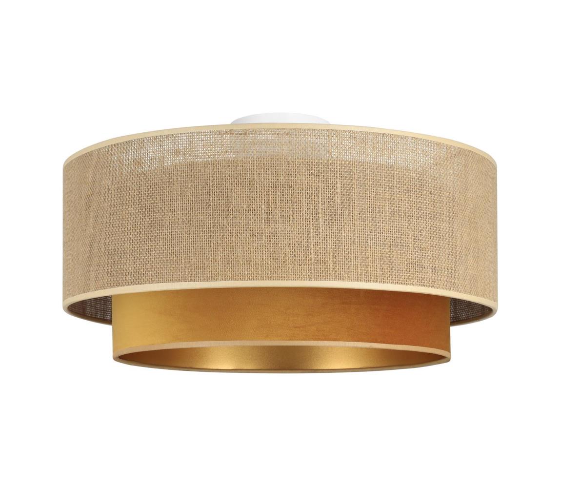 Donoci Stropné svietidlo SARTA 1×E27/60 W/230 V, priemer 45 cm, medená/juta H0194