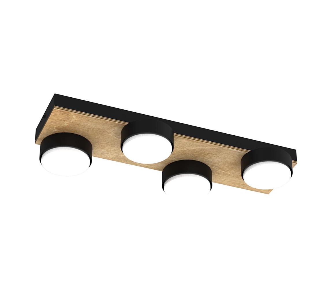 Donoci Stropné svietidlo SEMA 4xGX53/15W/230V čierna/hnedá/dub