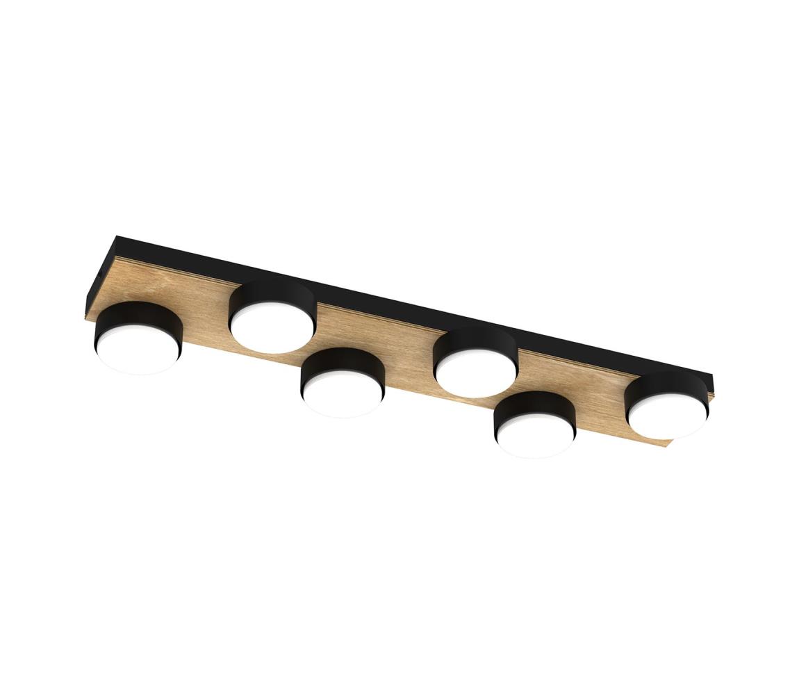 Donoci Stropné svietidlo SEMA 6xGX53/15W/230V čierna/hnedá/dub