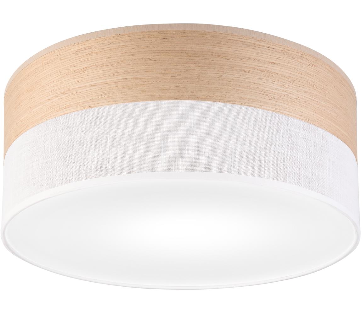 Donoci Stropné svietidlo SIRJA WOOD 1xE27/15W/230V pr. 35 cm biela/dub