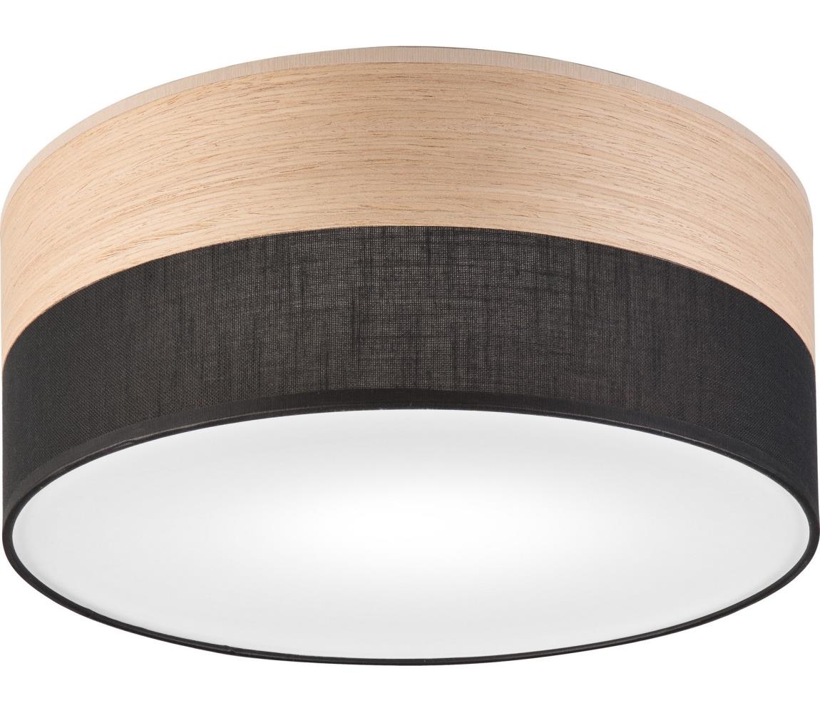 Donoci Stropné svietidlo SIRJA WOOD 1xE27/15W/230V pr. 35 cm čierna/dub