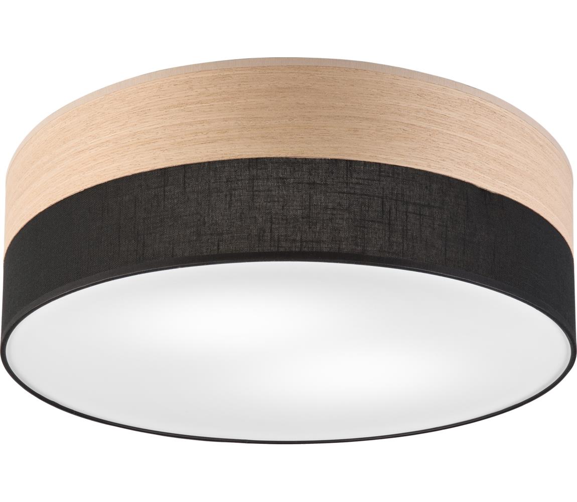 Donoci Stropné svietidlo SIRJA WOOD 2xE27/15W/230V pr. 45 cm čierna/dub
