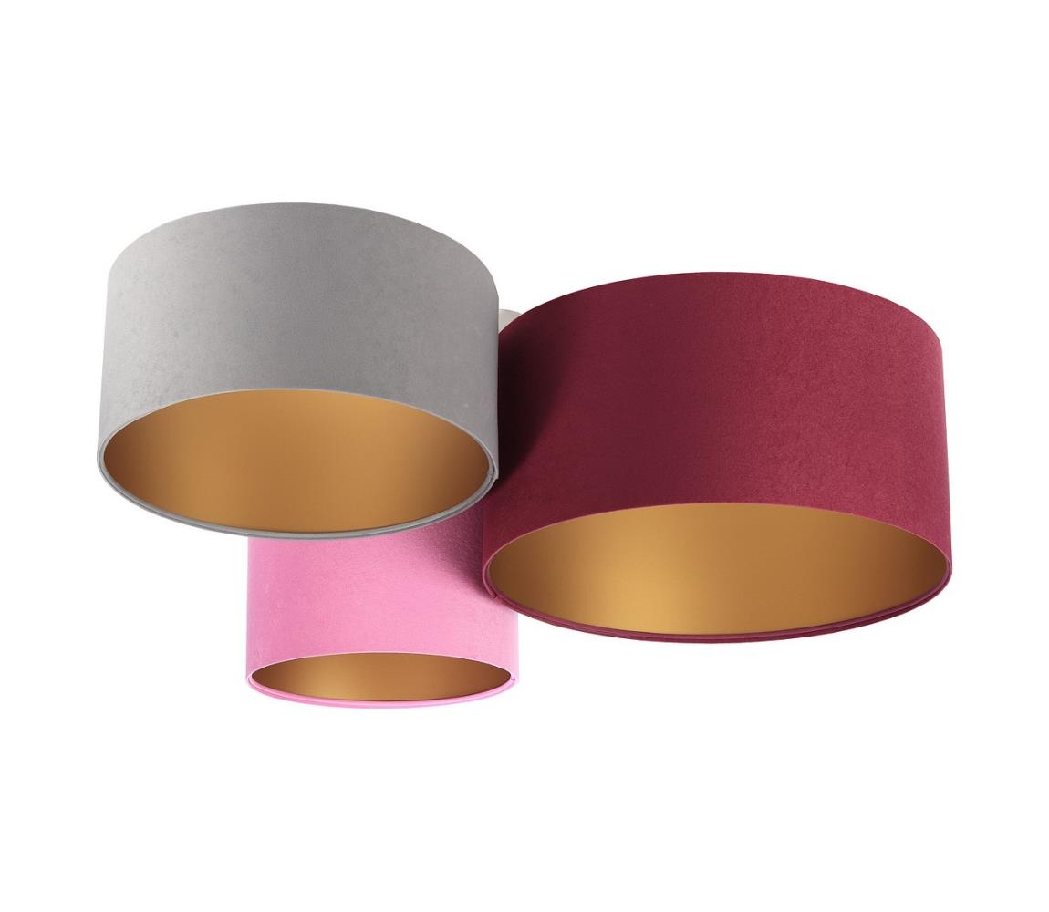 Donoci Stropné svietidlo SPACE 3xE27/60W/230V červená/šedá/ružová
