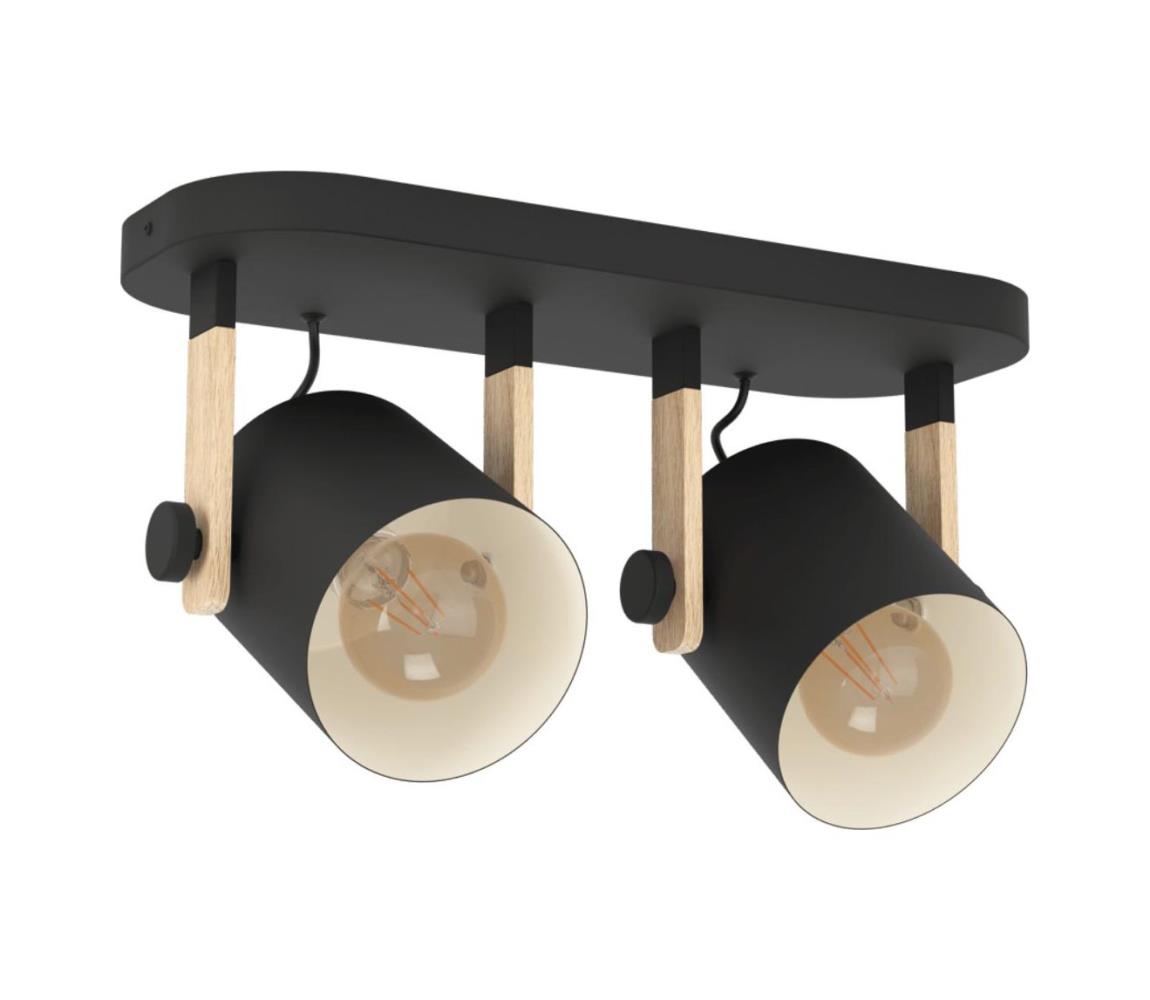Eglo Bodové svietidlo HORNWOOD 2xE27/28W/230V čierne 43557