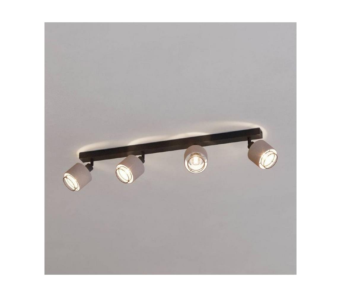 Eglo Bodové svietidlo ROSLEY 4xE14/40W/230V čierna/béžová