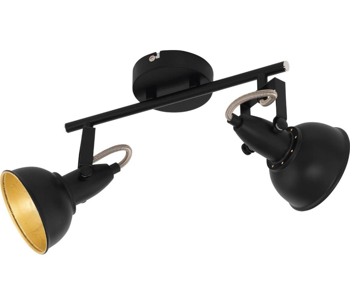 Eglo Bodové svietidlo THORNTON 2xE14/28W/230V čierna/zlatá