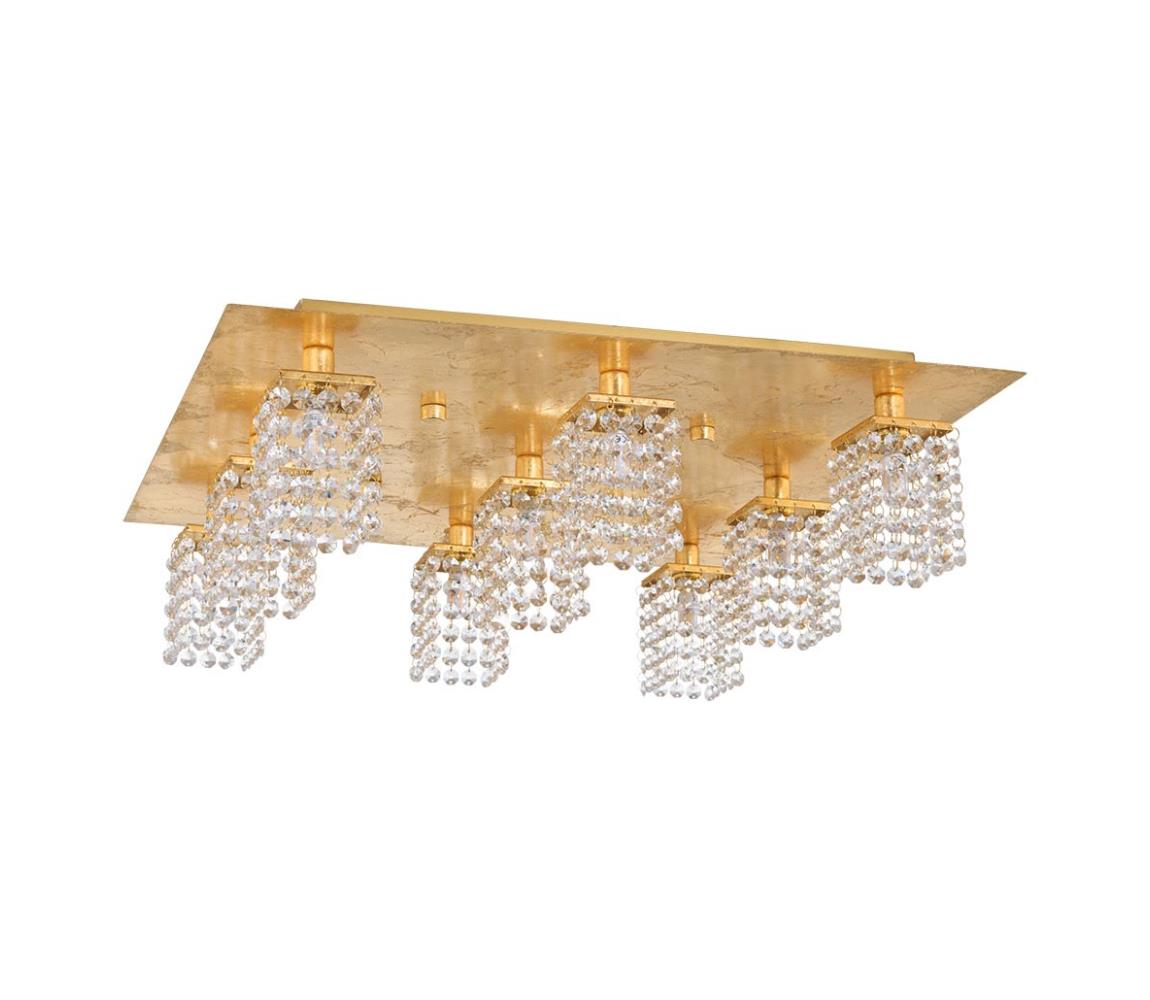 Eglo LED Krištáľový prisadený luster PYTON GOLD 9xG9/3W/230V 97722