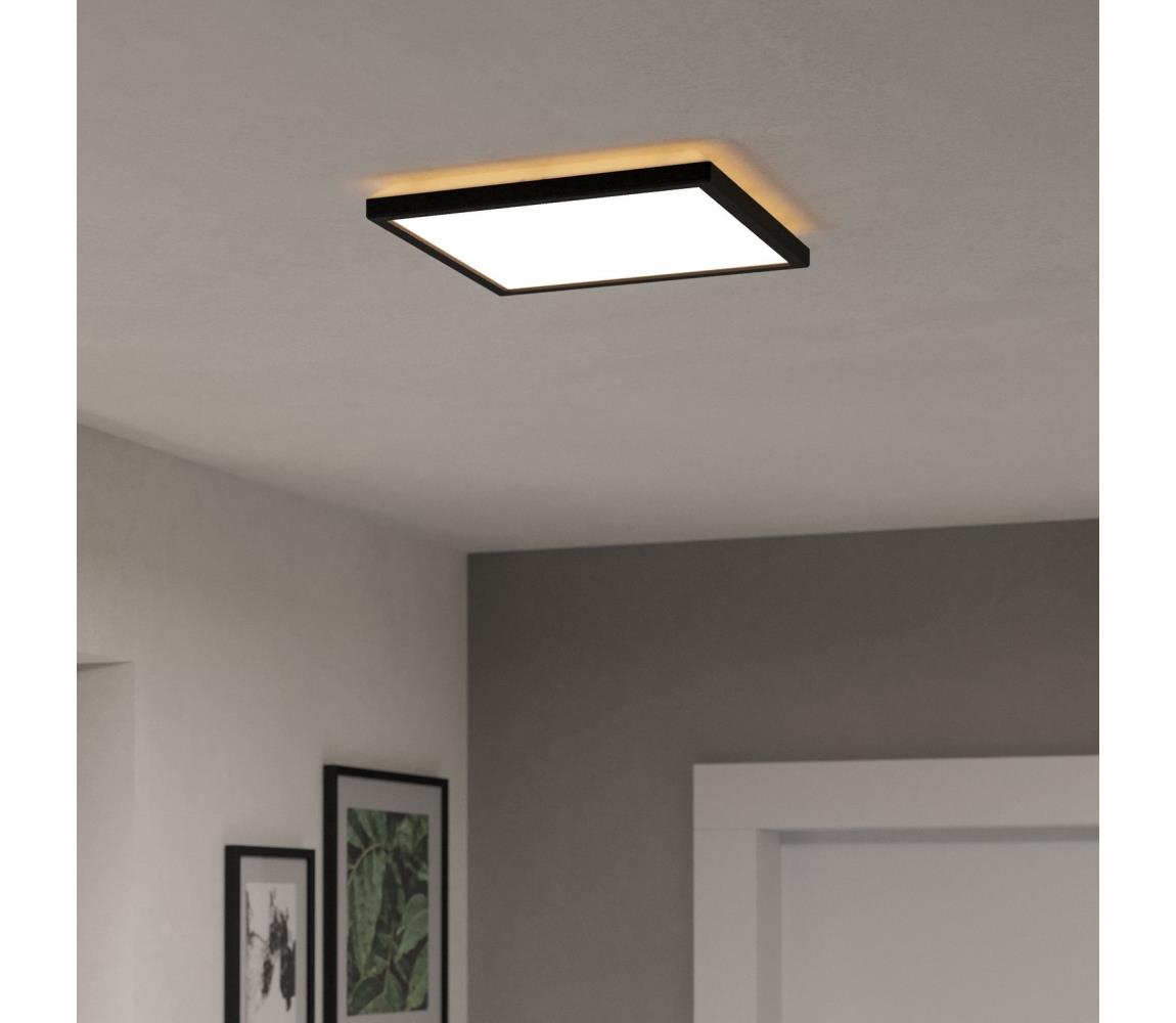 Eglo LED Kúpeľňové stropné svietidlo ROVITO 13,4W/230V 29x29cm IP44 čierna