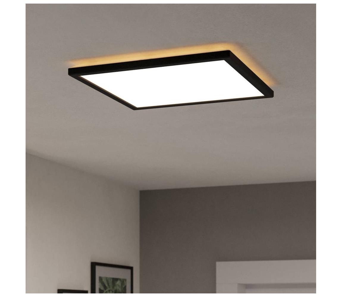 Eglo LED Kúpeľňové stropné svietidlo ROVITO 17,6W/230V 39x39cm IP44 čierna