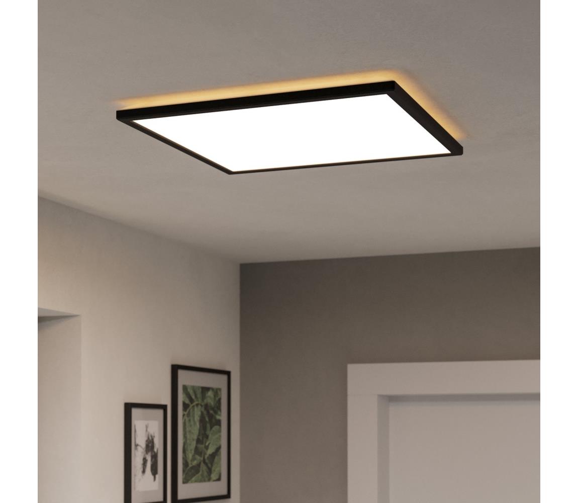 Eglo LED Kúpeľňové stropné svietidlo ROVITO 17W/230V 50x50 cm IP44 čierna