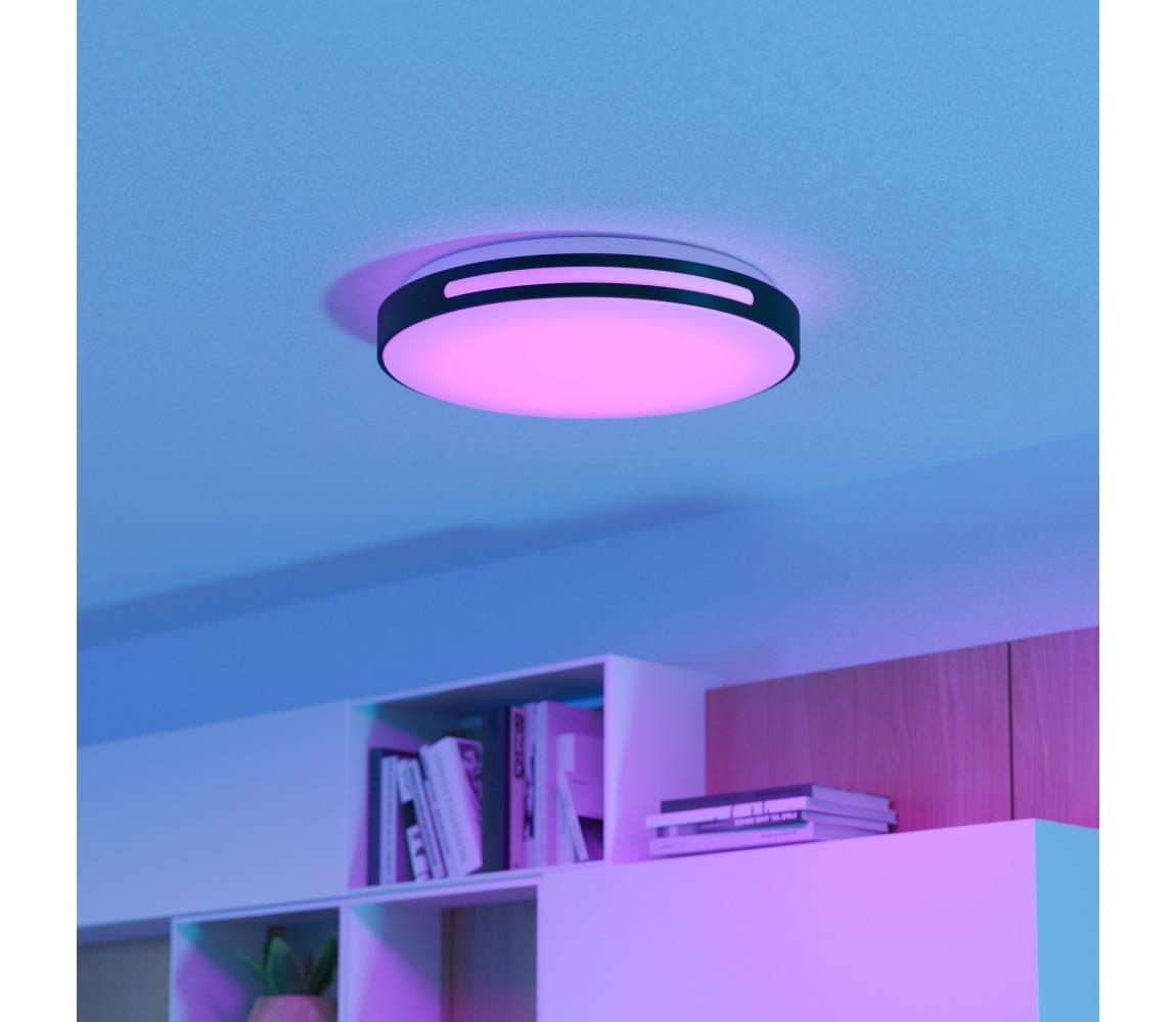 Eglo LED RGBW stmievateľné stropné svietidlo MONTEGRANARO-Z LED/18,5W/230V čierna + diaľkové ovládanie 300687