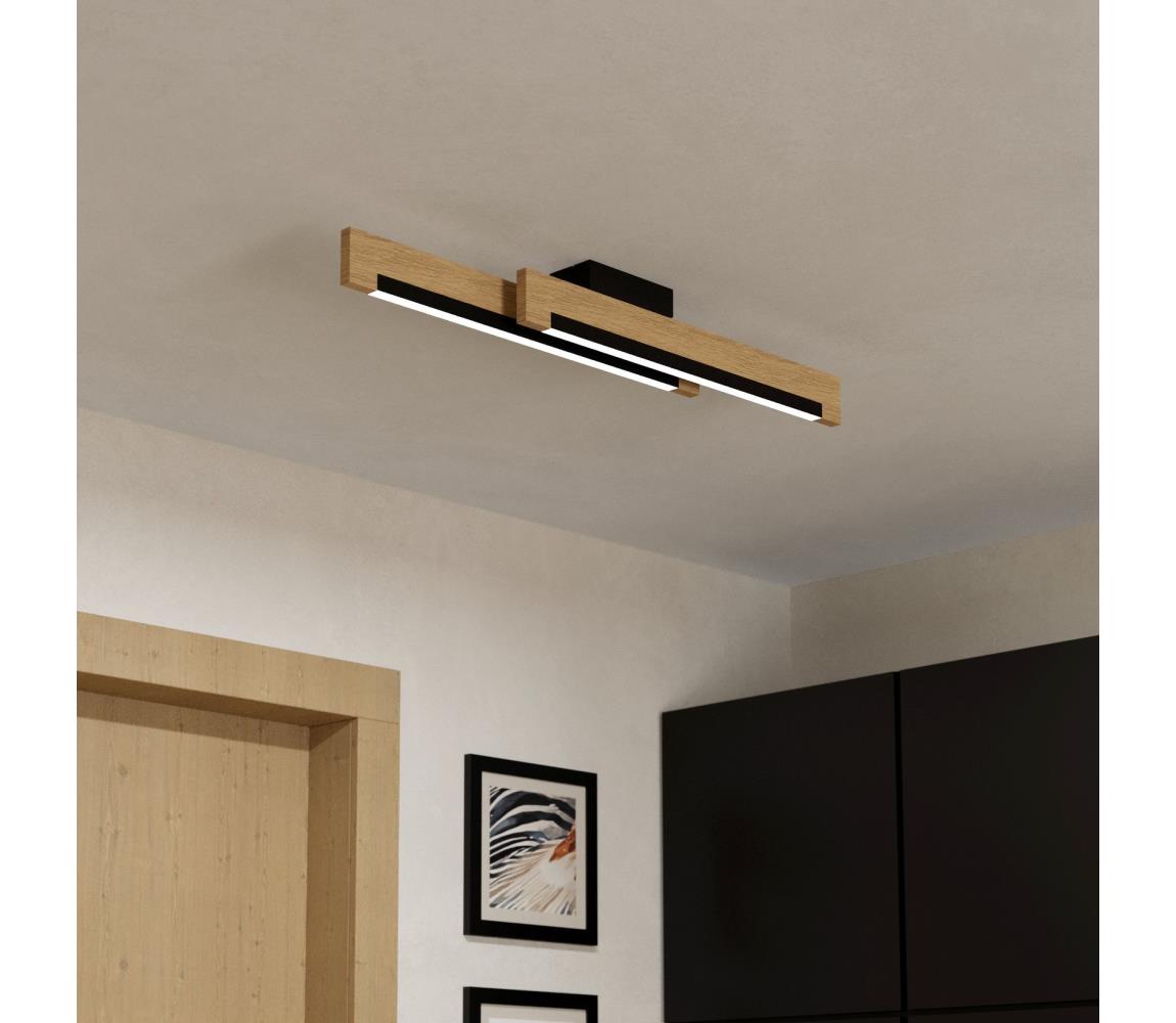 Eglo LED Stmievateľné stropné svietidlo CAMACHO 2xLED/10W/230V čierna/béžová