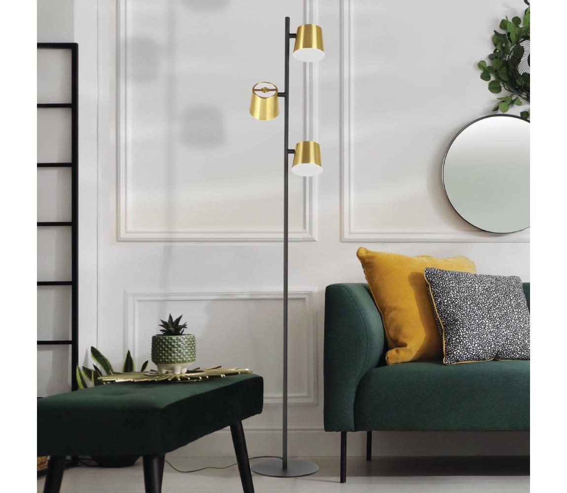 Eglo LED Stojacia lampa ALTAMIRA 3xGU10/4,6W/230V 3000K zlatá