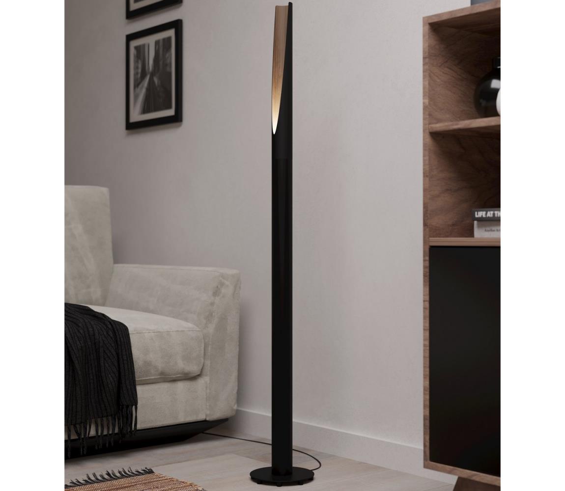 Eglo LED Stojacia lampa BARBOTTO 1xGU10/4,5W/230V čierna/hnedá