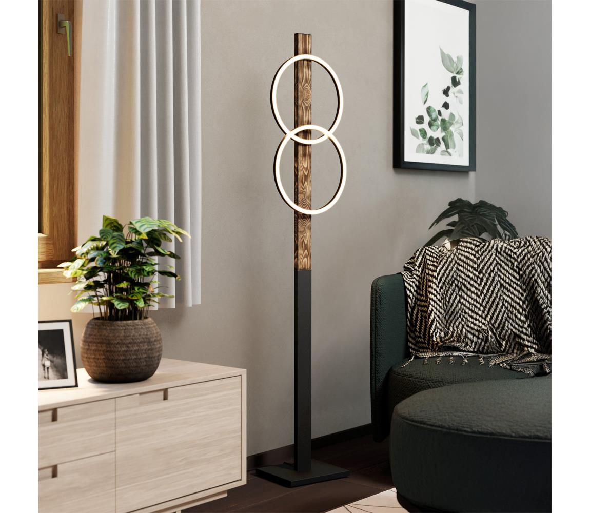 Eglo LED Stojacia lampa BOYAL 2xLED/12W/230V 3000K hnedá/čierna