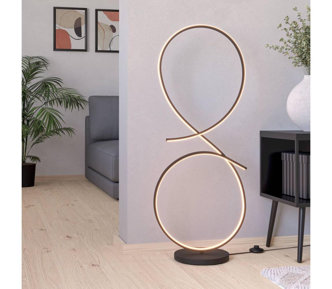 Eglo LED Stojacia lampa SERPINS LED/20W/230V 3000K čierna