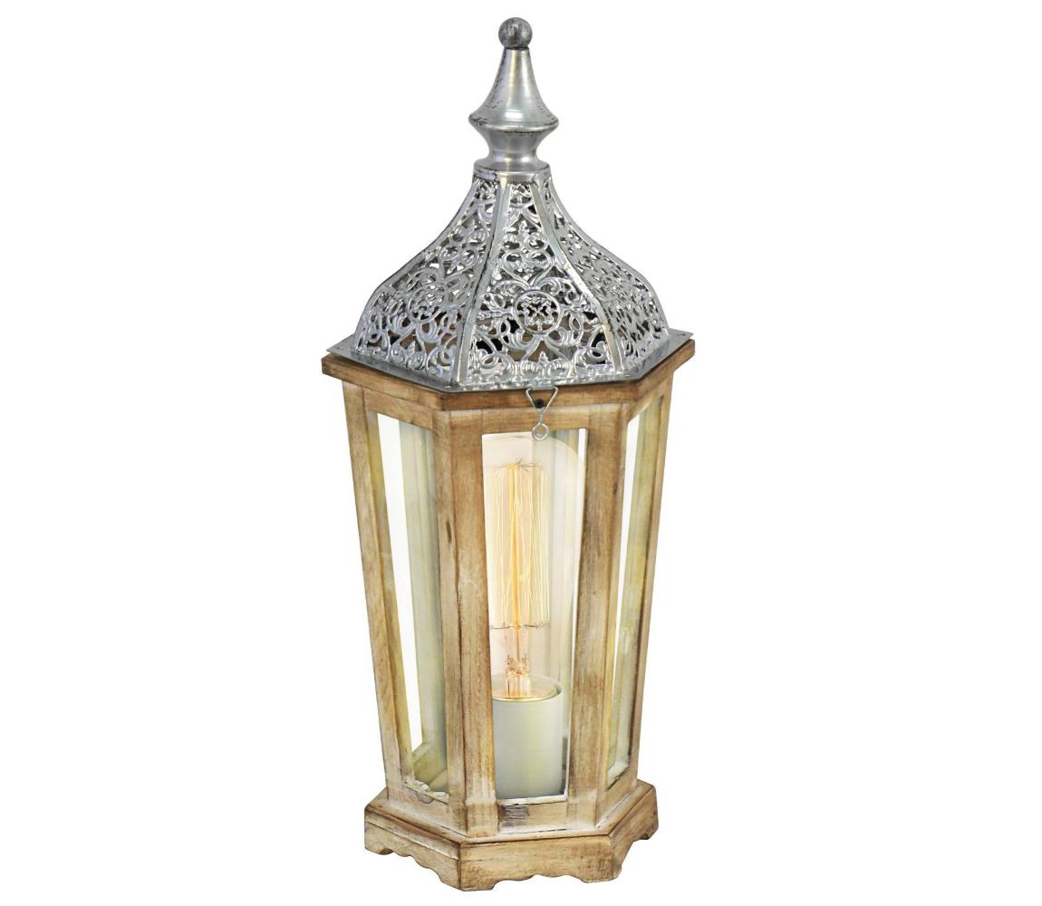 Eglo LED Stolná lampa 1xE27/4W/230V strieborná/hnedá