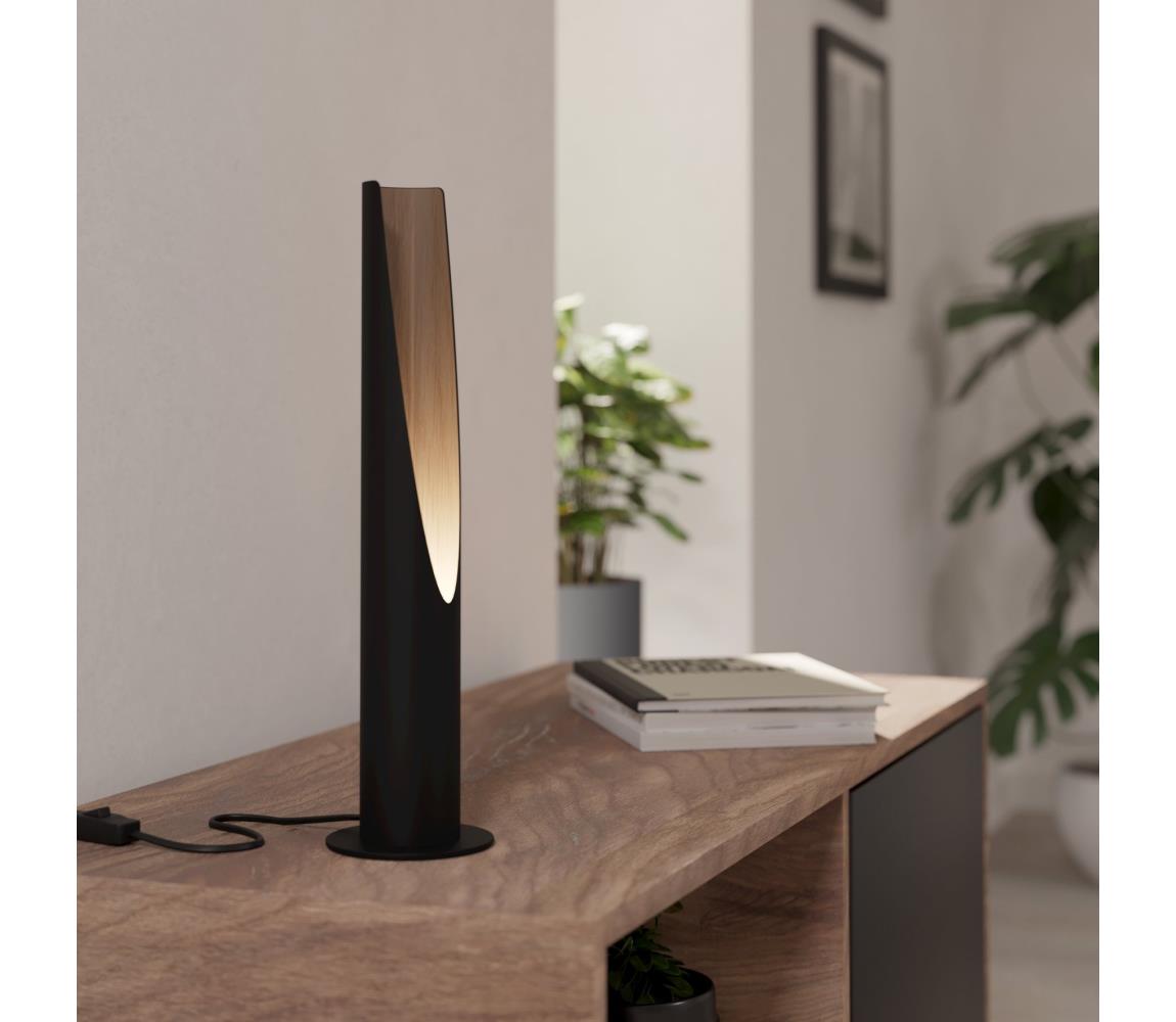 Eglo LED Stolná lampa BARBOTTO 1xGU10/4,5W/230V 3000K čierna/hnedá