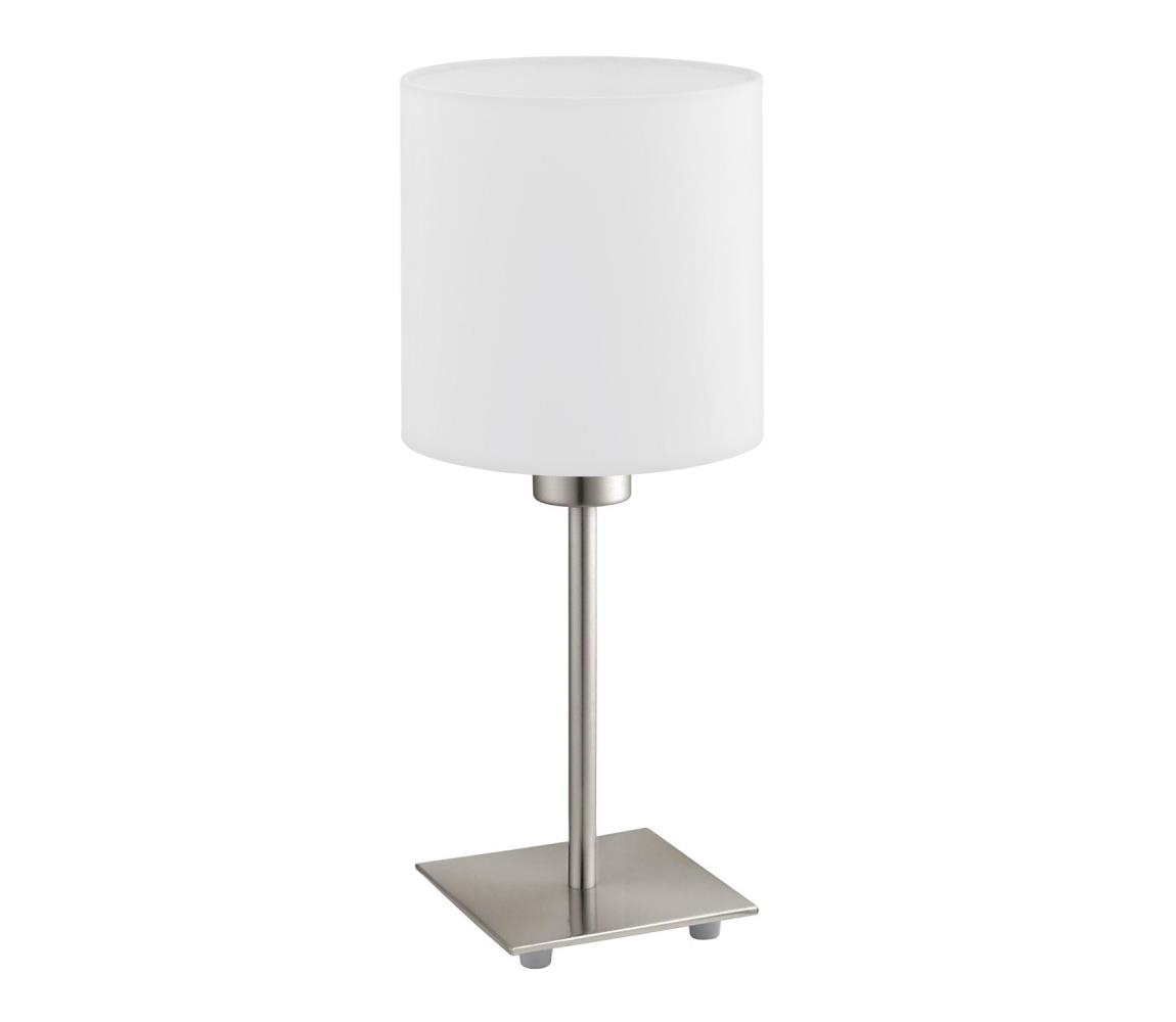 Eglo LED Stolná lampa TUNJA 1xE27/60W/230V 26,5 cm matný chróm/biela