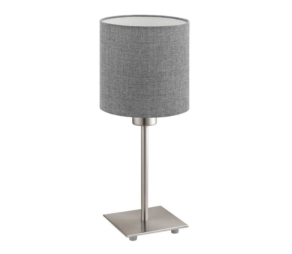 Eglo LED  Stolná lampa TUNJA 1xE27/60W/230V 26,5 cm matný chróm/šedá