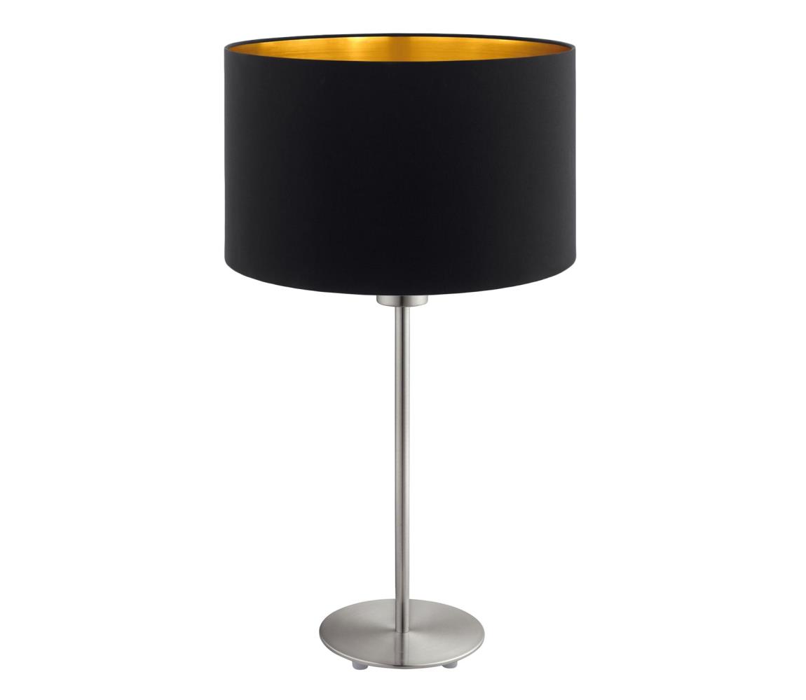 Eglo LED  Stolná lampa TUNJA 1xE27/60W/230V 38,5 cm matný chróm/čierna
