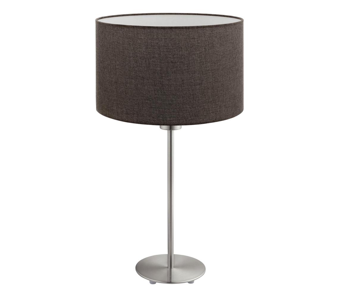 Eglo LED  Stolná lampa TUNJA 1xE27/60W/230V 38,5 cm matný chróm/hnedá