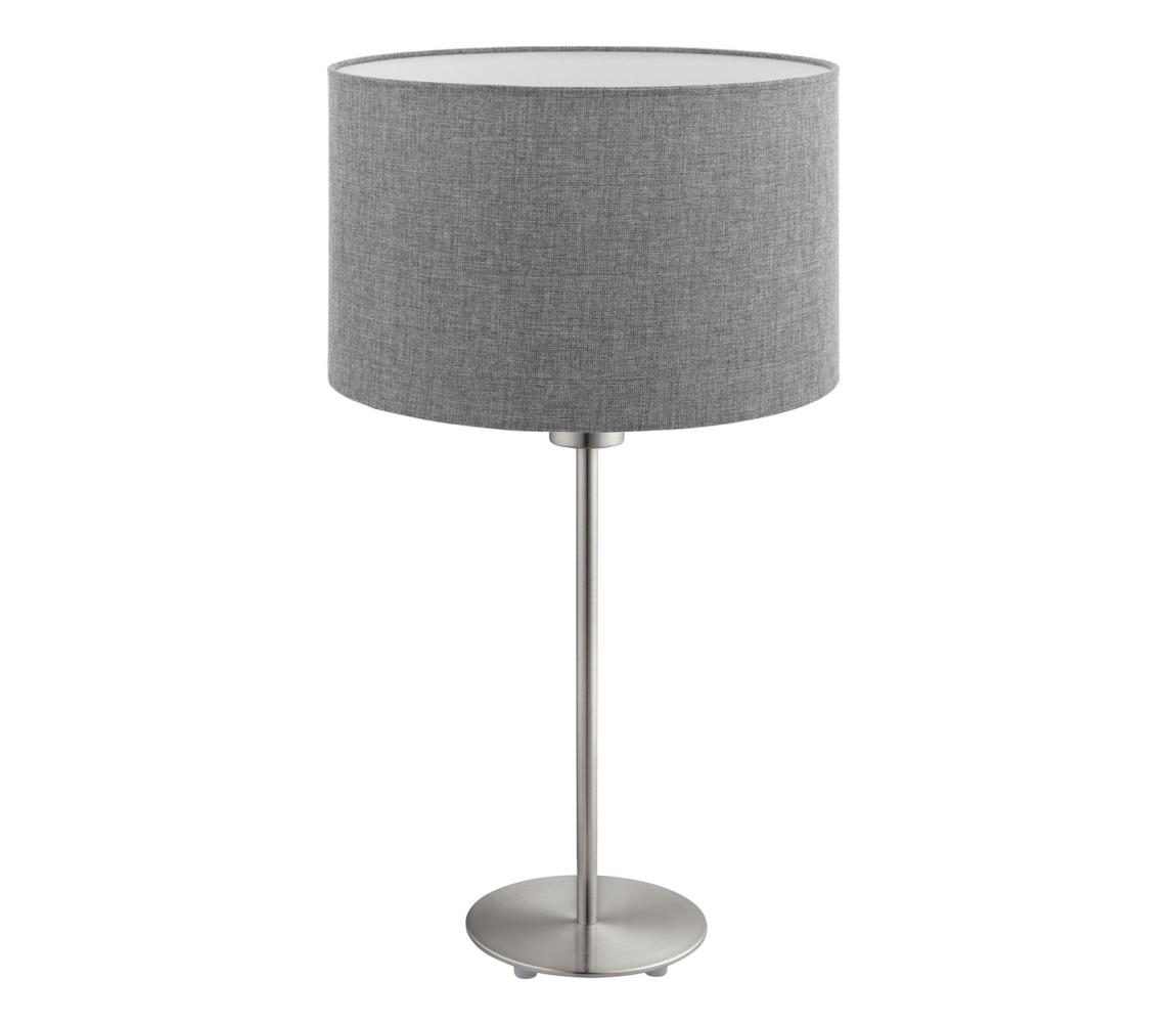 Eglo LED  Stolná lampa TUNJA 1xE27/60W/230V 38,5 cm matný chróm/šedá